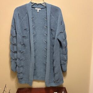 Maurices Light Blue Open-Knit Cardigan